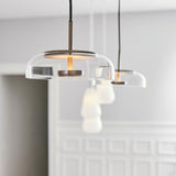 Modern Glass Pendant Light  Brass and Frosted Dome Design - Product detail 4