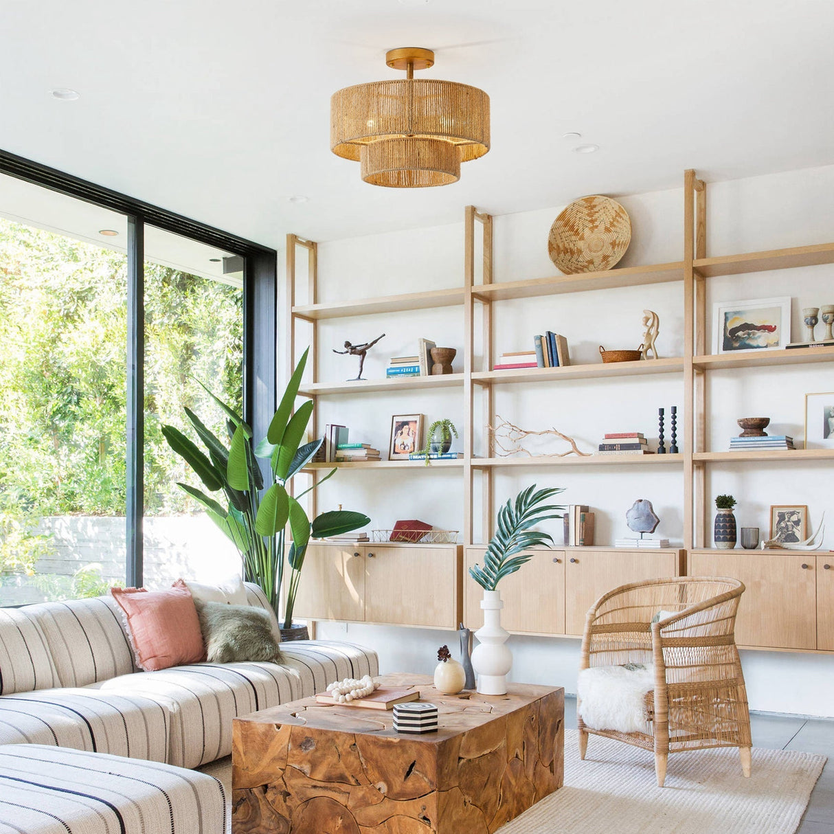 Natural Hemp Ceiling Light  Double Layer Rope Design - Product detail 7