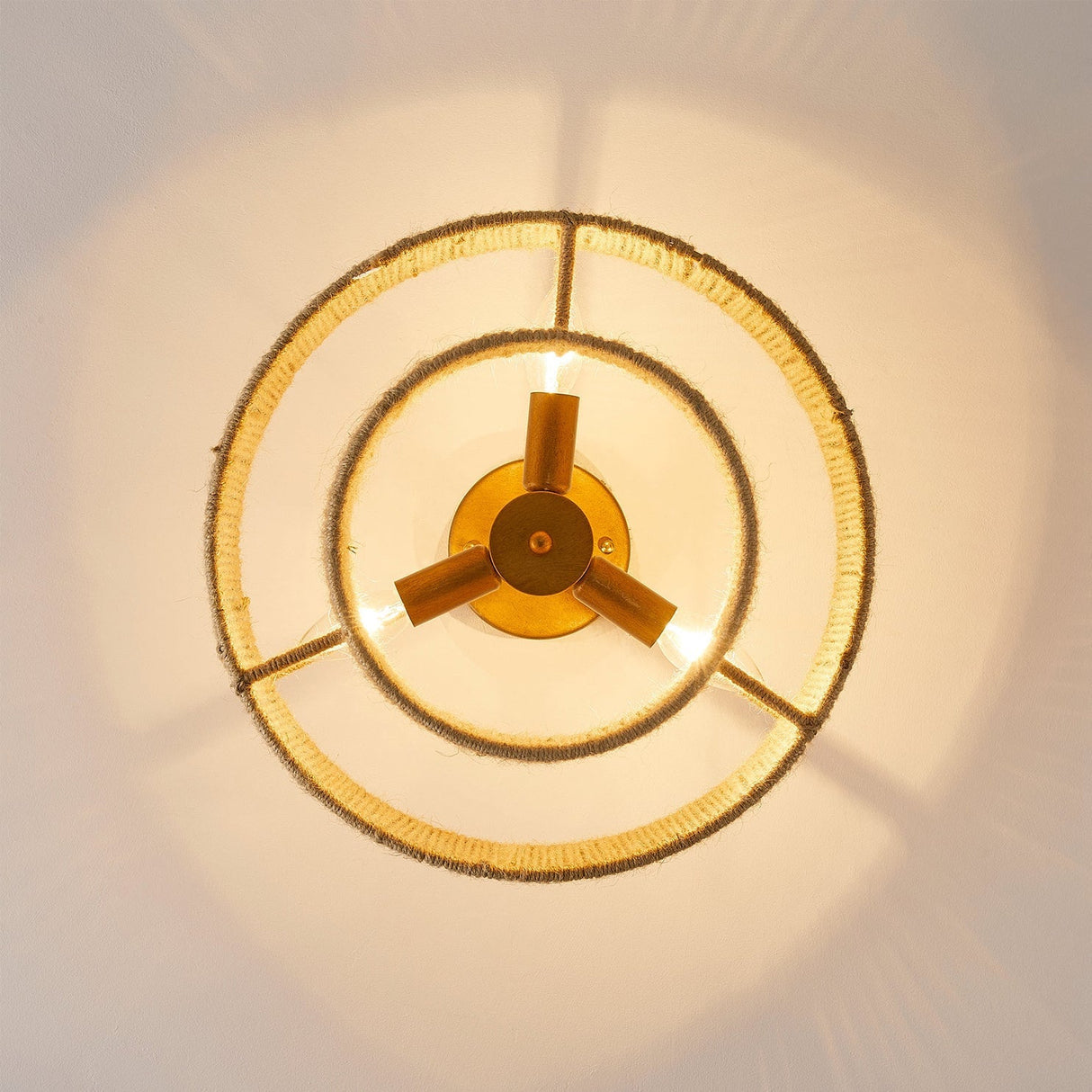Natural Hemp Ceiling Light  Double Layer Rope Design - Product detail 10