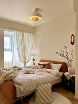 Modern Ceiling Light  Travertine Wood Dome Design - Product detail 8