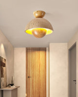 Modern Ceiling Light  Travertine Wood Dome Design - Product detail 5