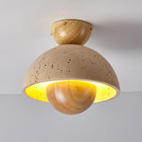 Modern Ceiling Light  Travertine Wood Dome Design - Product detail 13