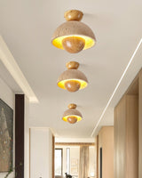 Modern Ceiling Light  Travertine Wood Dome Design - Product detail 6