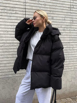 Oversized Winter Puffer Jacket  High Collar Quilted Design - Product detail 6