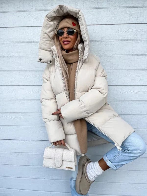 Oversized Winter Puffer Jacket  High Collar Quilted Design - Product detail 9