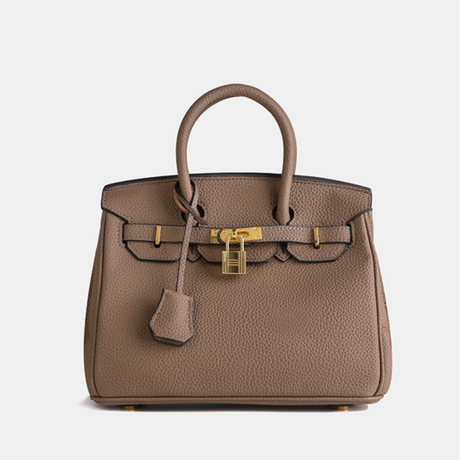 Classic Structured Handbag  Black Leather With Gold Hardware - Product detail 4