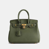 Classic Structured Handbag  Black Leather With Gold Hardware - Product detail 11