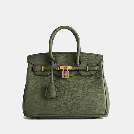 Classic Structured Handbag  Black Leather With Gold Hardware - Product detail 11