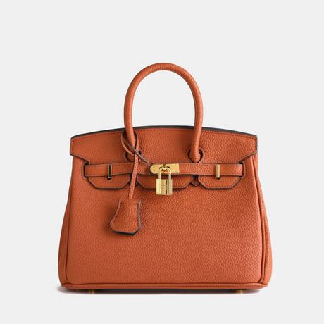 Classic Structured Handbag  Black Leather With Gold Hardware - Product detail 5