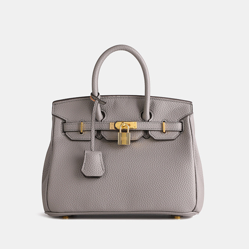 Classic Structured Handbag  Black Leather With Gold Hardware - Product detail 7