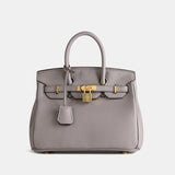 Classic Structured Handbag  Black Leather With Gold Hardware - Product detail 7