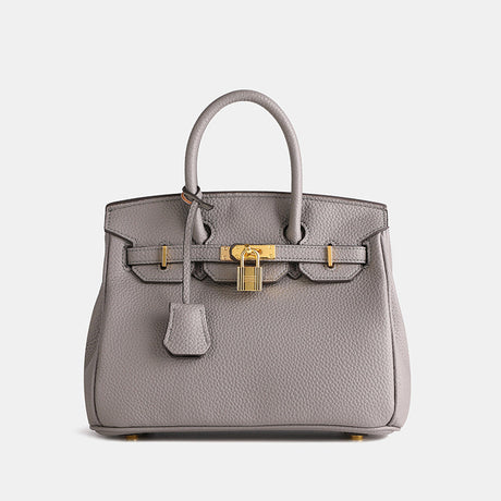 Classic Structured Handbag  Black Leather With Gold Hardware - Product detail 7