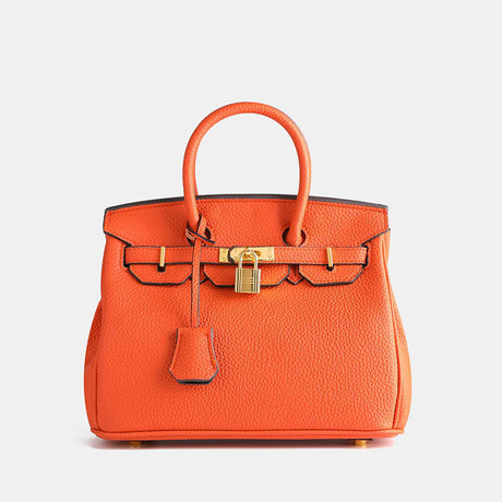 Classic Structured Handbag  Black Leather With Gold Hardware - Product detail 8