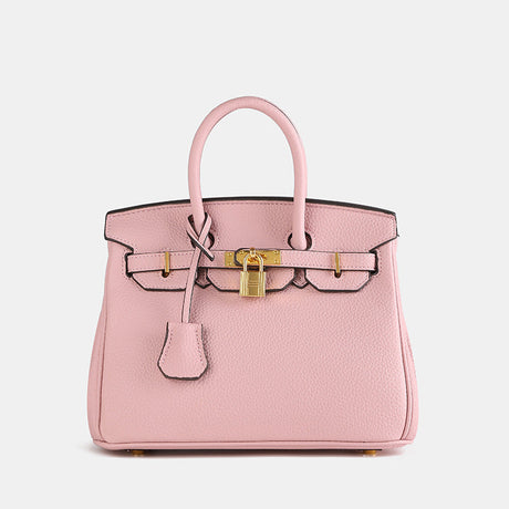 Classic Structured Handbag  Black Leather With Gold Hardware - Product detail 9
