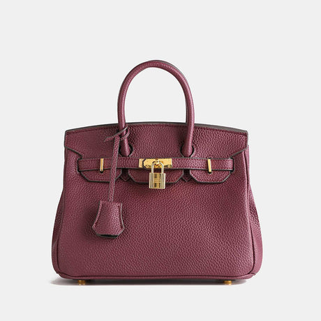 Classic Structured Handbag  Black Leather With Gold Hardware - Product detail 10
