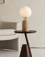 Modern Table Lamp  Travertine Base With Glass Globe - Product detail 6