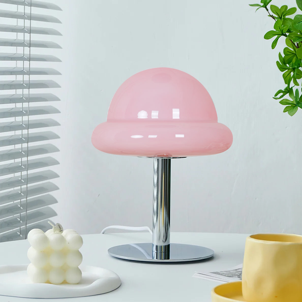 Space Age Table Lamp  Orange Glass Mushroom Design - Product detail 10