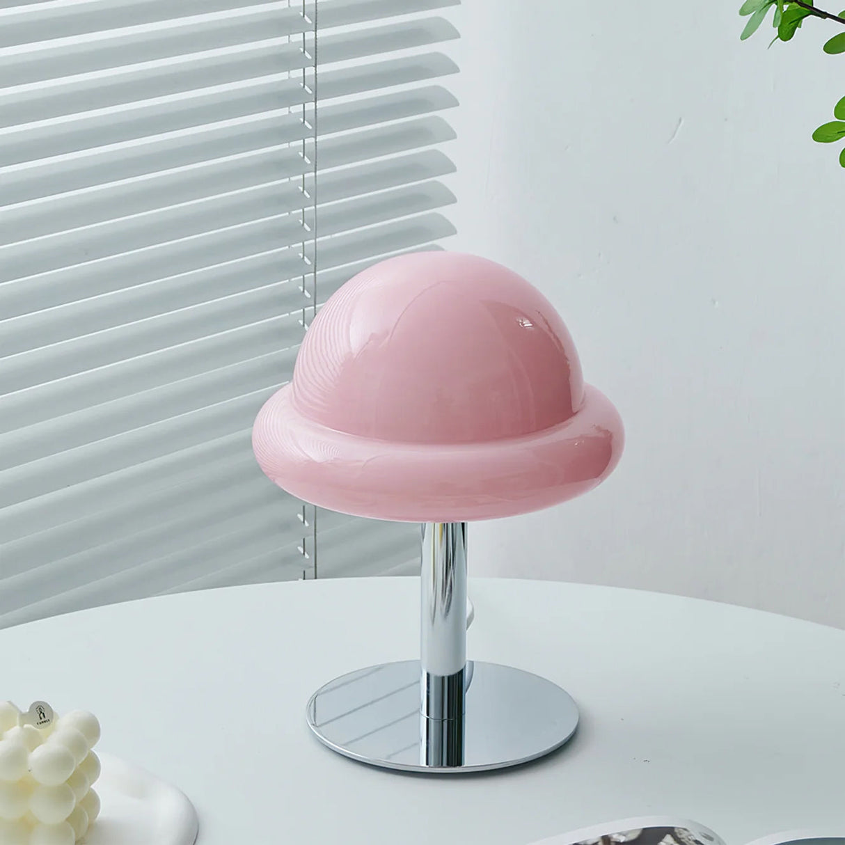 Space Age Table Lamp  Orange Glass Mushroom Design - Product detail 11