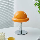 Space Age Table Lamp  Orange Glass Mushroom Design - Detailed view