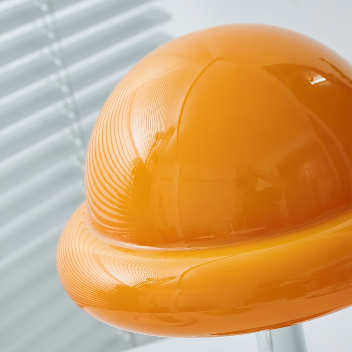 Space Age Table Lamp  Orange Glass Mushroom Design - Product detail 8