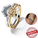 Celestial Stack Ring Set  Sun Moon Crystal Design - Product detail 7