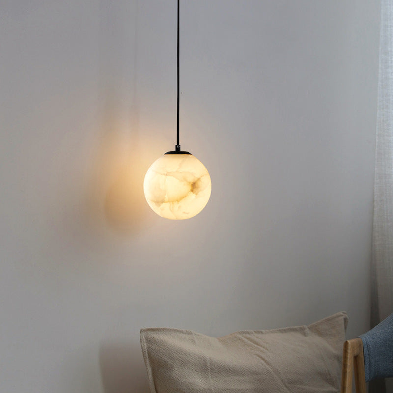 Marble Pendant Light  Spherical Globe Design - Detailed view