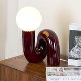 Modern Table Lamp  Curved Pink Resin with Glass Globe - Product detail 4