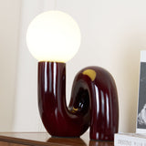 Modern Table Lamp  Curved Pink Resin with Glass Globe - Product detail 8