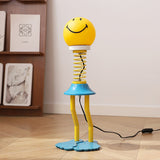 Modern Spring Table Lamp  Yellow Smiley Design - Detailed view