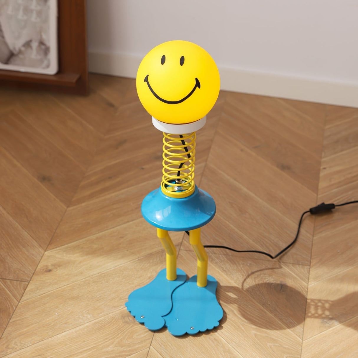 Modern Spring Table Lamp  Yellow Smiley Design - Product example
