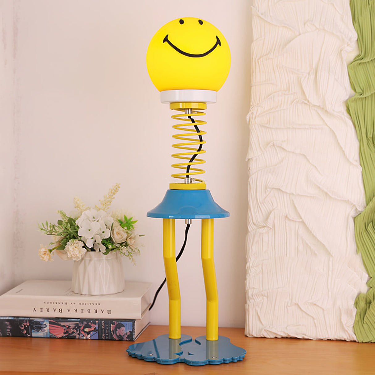 Modern Spring Table Lamp  Yellow Smiley Design - Product detail 4