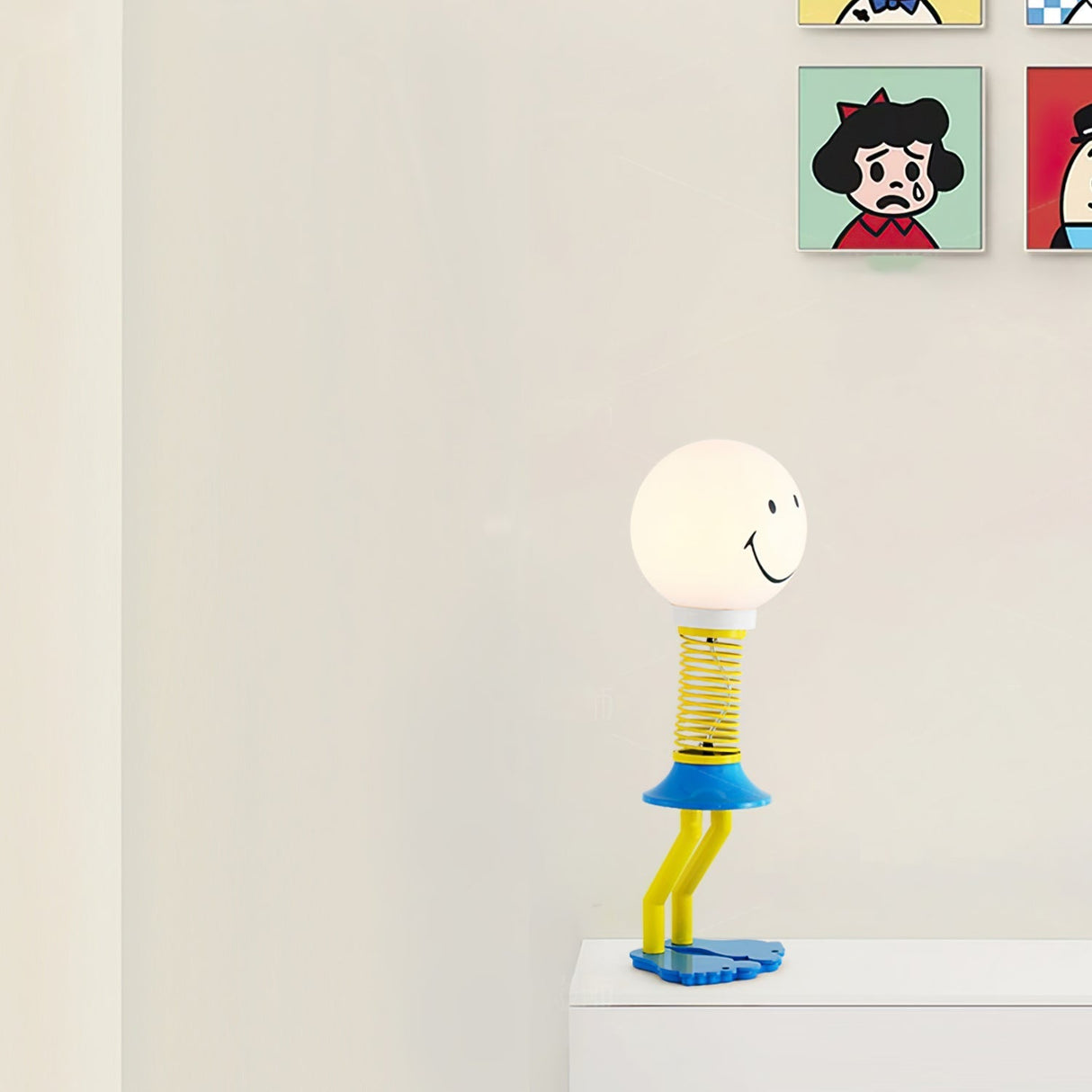 Modern Spring Table Lamp  Yellow Smiley Design - Product detail 11