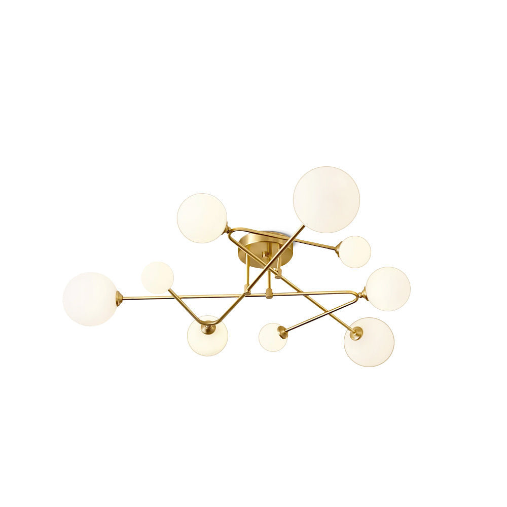 Modern Sputnik Ceiling Light  Brass Arms with Glass Globes - Product detail 18