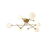 Modern Sputnik Ceiling Light  Brass Arms with Glass Globes - Product detail 17