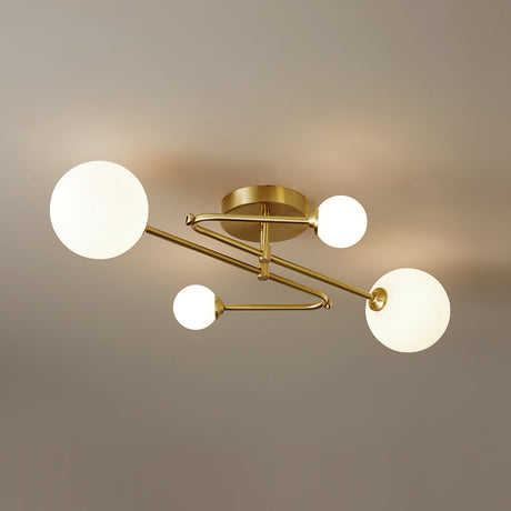 Modern Sputnik Ceiling Light  Brass Arms with Glass Globes - Product detail 19
