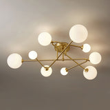 Modern Sputnik Ceiling Light  Brass Arms with Glass Globes - Product detail 21