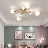 Modern Sputnik Ceiling Light  Brass Arms with Glass Globes - Product detail 15