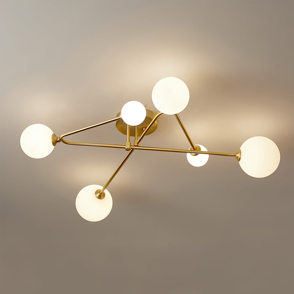 Modern Sputnik Ceiling Light  Brass Arms with Glass Globes - Product detail 20