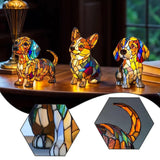 Stained Glass Dog Lamp  Color Changing LED Night Light - Product detail 8