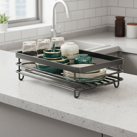 Stainless Steel Dish Rack  Foldable Space-Saving Design - Product showcase