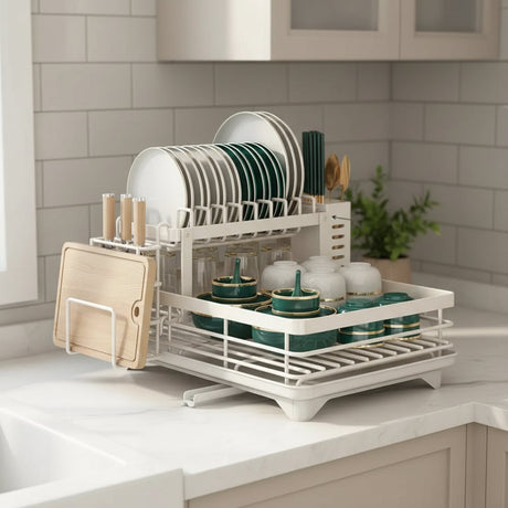Stainless Steel Dish Rack  Foldable Space-Saving Design - Product detail 4