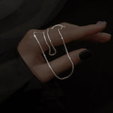 Layered Silver Necklace  Delicate Sterling Dual Chain Design - Product example