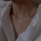 Layered Silver Necklace  Delicate Sterling Dual Chain Design - Product detail 6