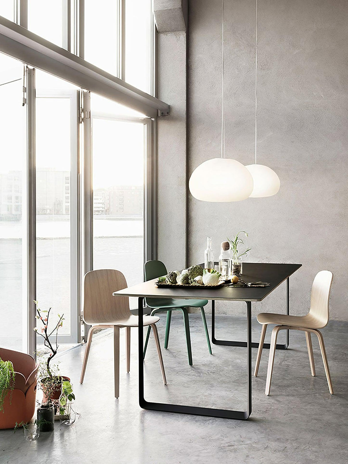 Minimalist Glass Pendant Light  Dome Shaped White Shade - Product detail 18