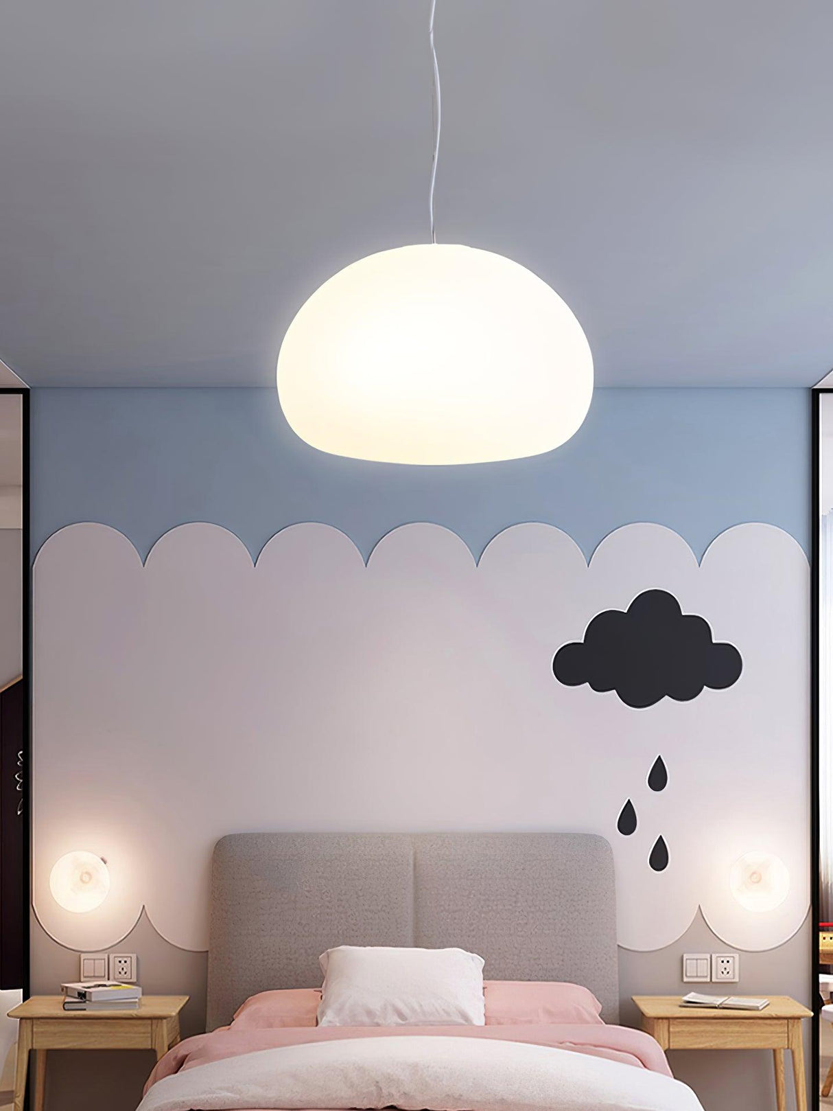 Minimalist Glass Pendant Light  Dome Shaped White Shade - Product detail 20