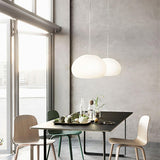 Minimalist Glass Pendant Light  Dome Shaped White Shade - Product detail 7