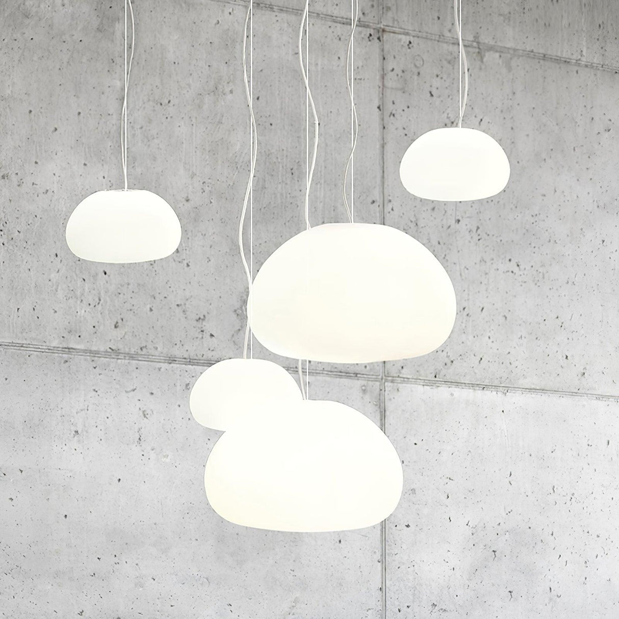 Minimalist Glass Pendant Light  Dome Shaped White Shade - Product detail 6