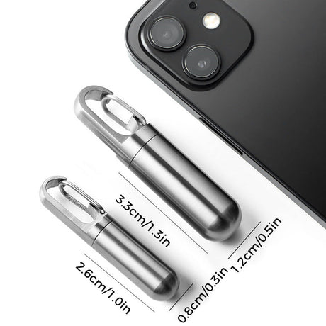 Stainless Steel Pill Box | Waterproof Keychain Medication Container