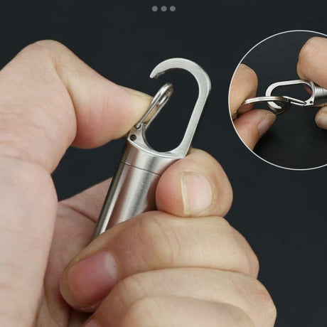 Stainless Steel Pill Box  Waterproof Keychain Medication Container - Product detail 9
