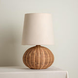Rattan Table Lamp  Natural Woven Base With Linen Shade - Product detail 11